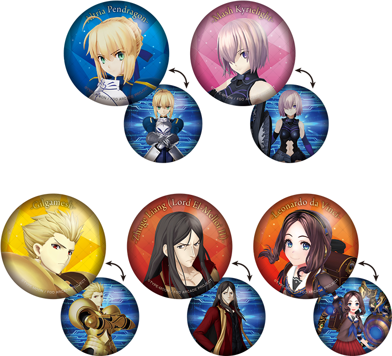 セガコラボカフェ Fate/grand Order Arcade チェンジング缶バッジa（全5種 - Cartoon Clipart (800x800), Png Download