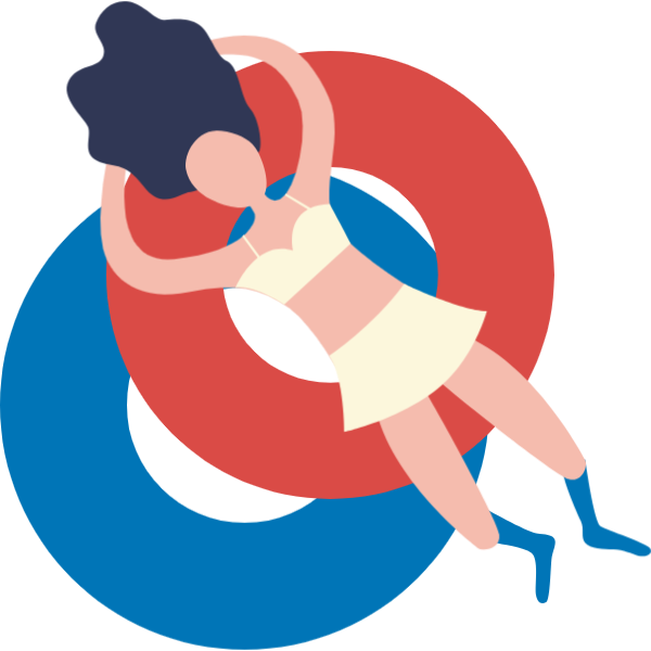 Free Online Swimming Circle Women Characters Vector - Portable Network Graphics Clipart (600x600), Png Download