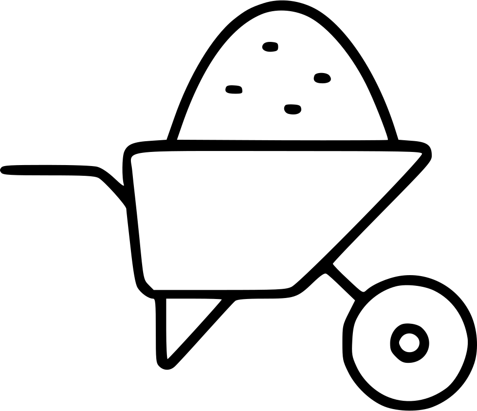 Wheelbarrow Sand Transportation Works Manual Cargo - Icon Clipart (980x844), Png Download
