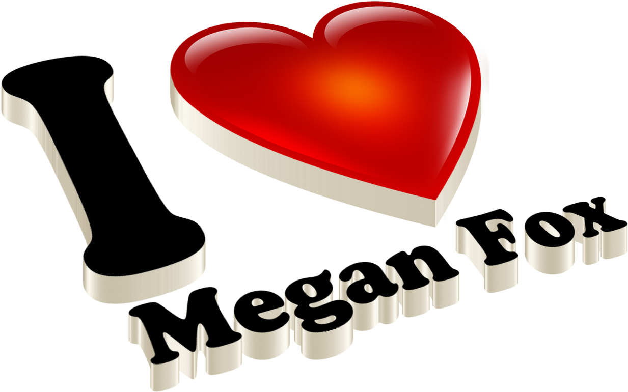 Megan Fox Love Name Heart Design Png Clipart (1233x770), Png Download