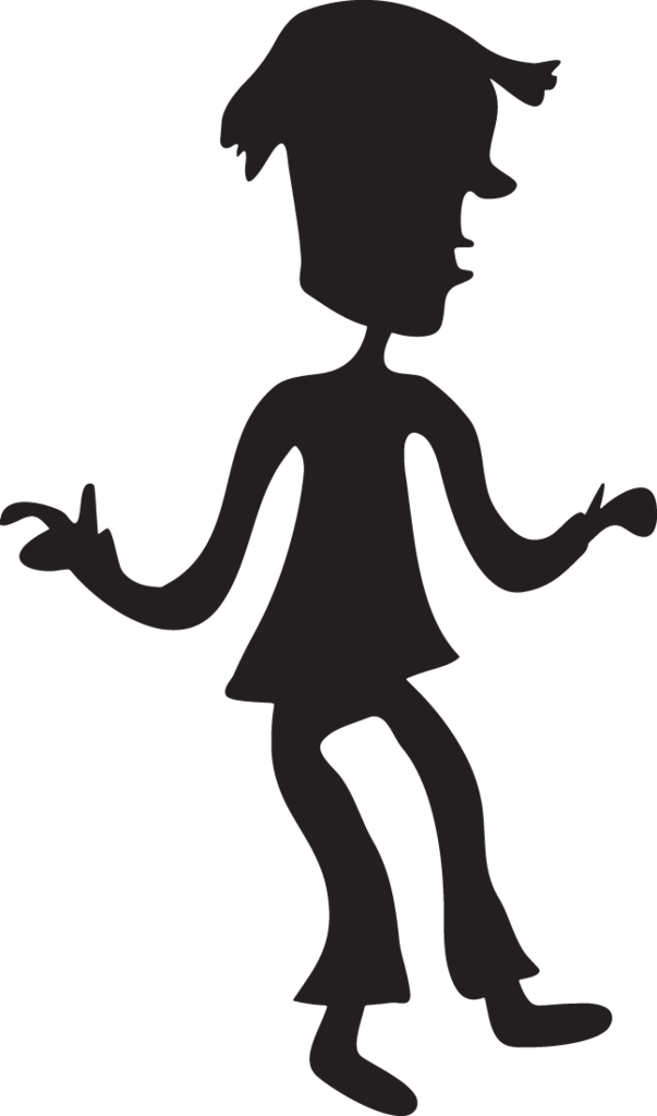 Cartoon Silhouette Of Man And Woman Dancing Clipart (603x1024), Png Download