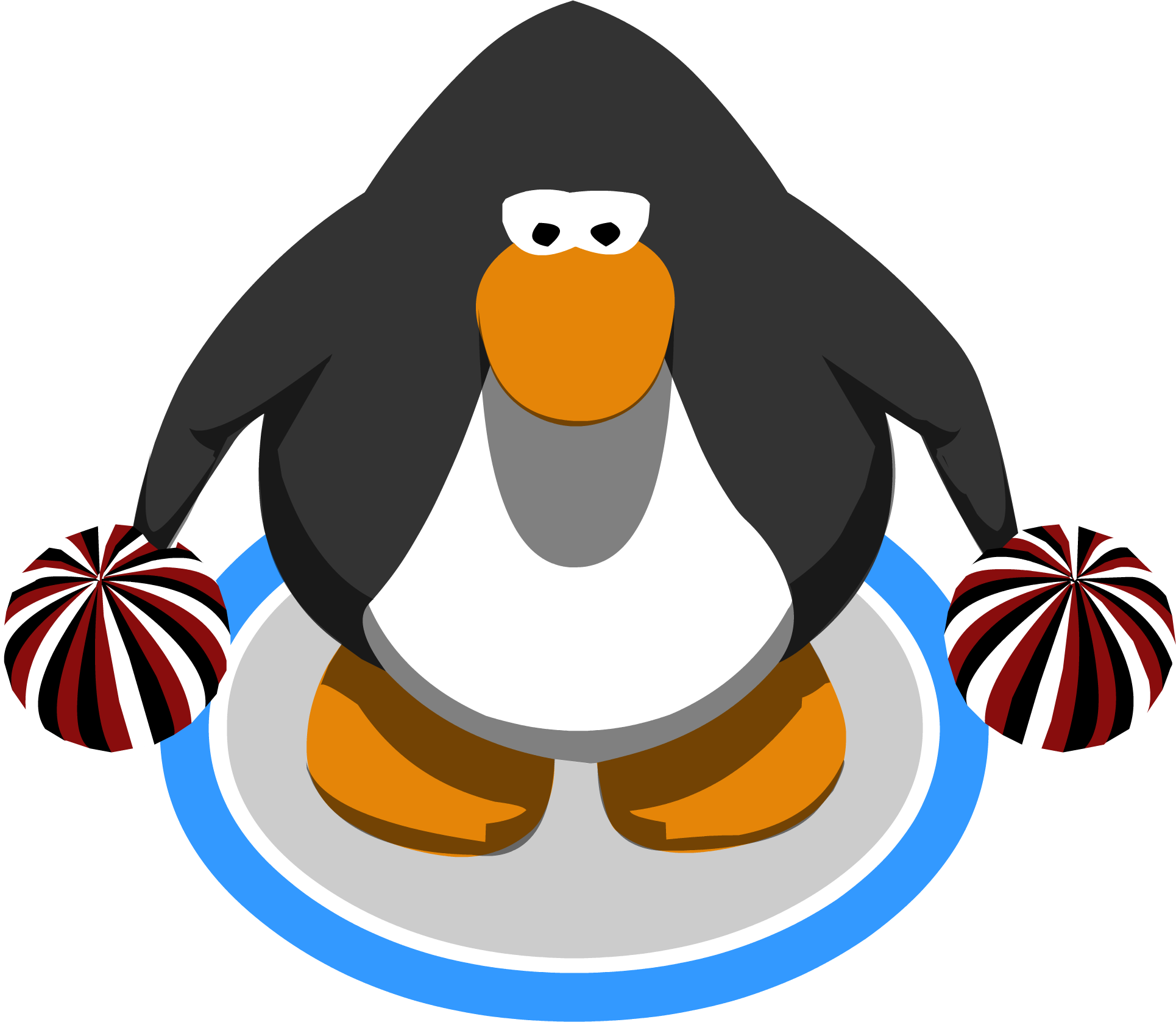 Striped Pompoms Ig - Club Penguin Sprite Clipart (1930x1677), Png Download