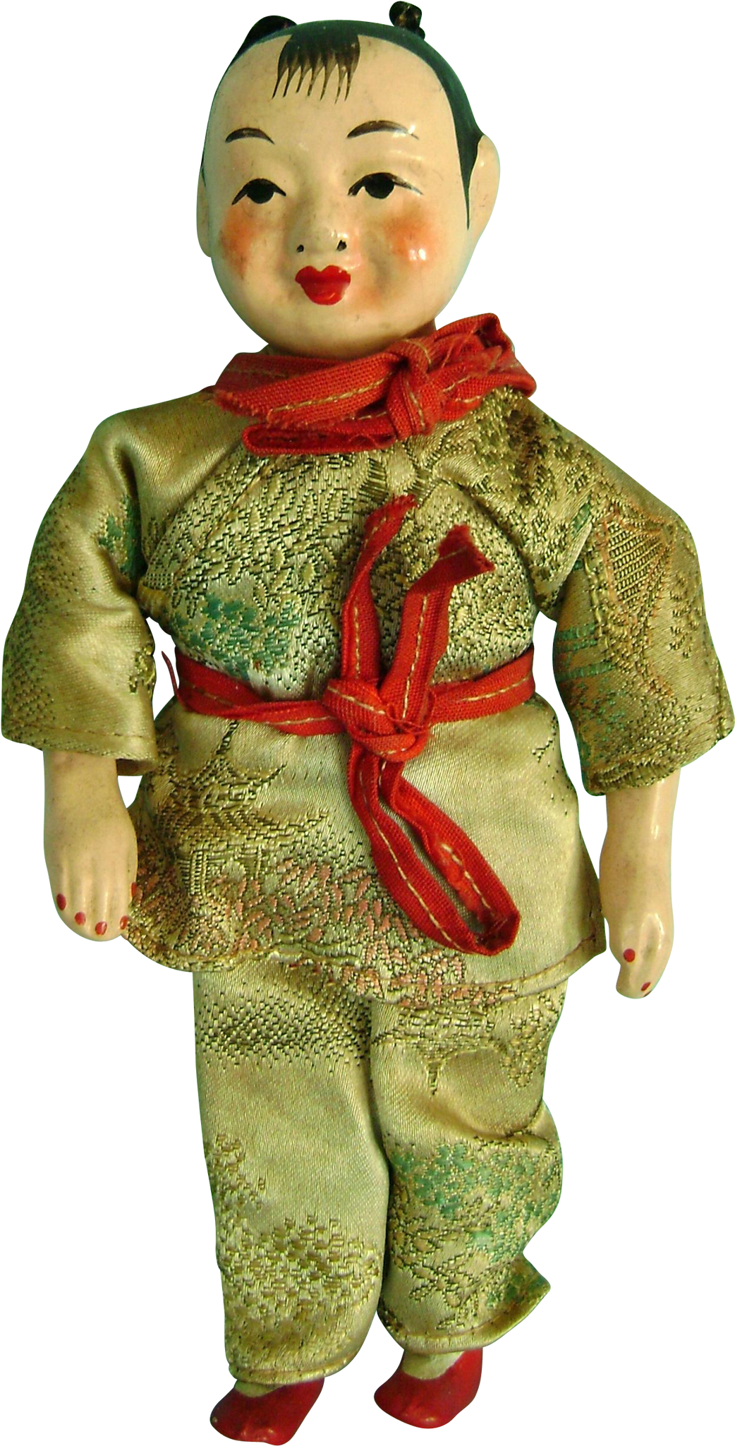 Vintage Antique Chinese Paper Papier Mache & Cloth - China Doll Clipart (2048x2048), Png Download