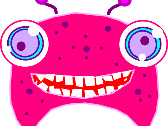 Pink Eyes Clipart Alien Creature - Pink Floating Monster Oval Ornament - Png Download (640x480), Png Download