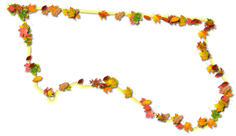 A Yellow And Orange Outline Map Of Hamilton With Fall - Floral Design Clipart (768x444), Png Download