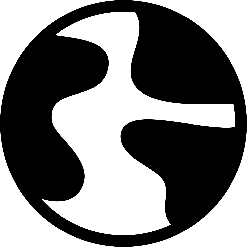 Planet Svg Separate Clipart Black And White Library - Icon - Png Download (980x980), Png Download