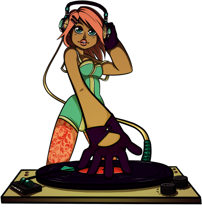 Graphic Free Download Lady Graphics Illustrations Download - Girl Dj Clipart Png Transparent Png (900x1080), Png Download