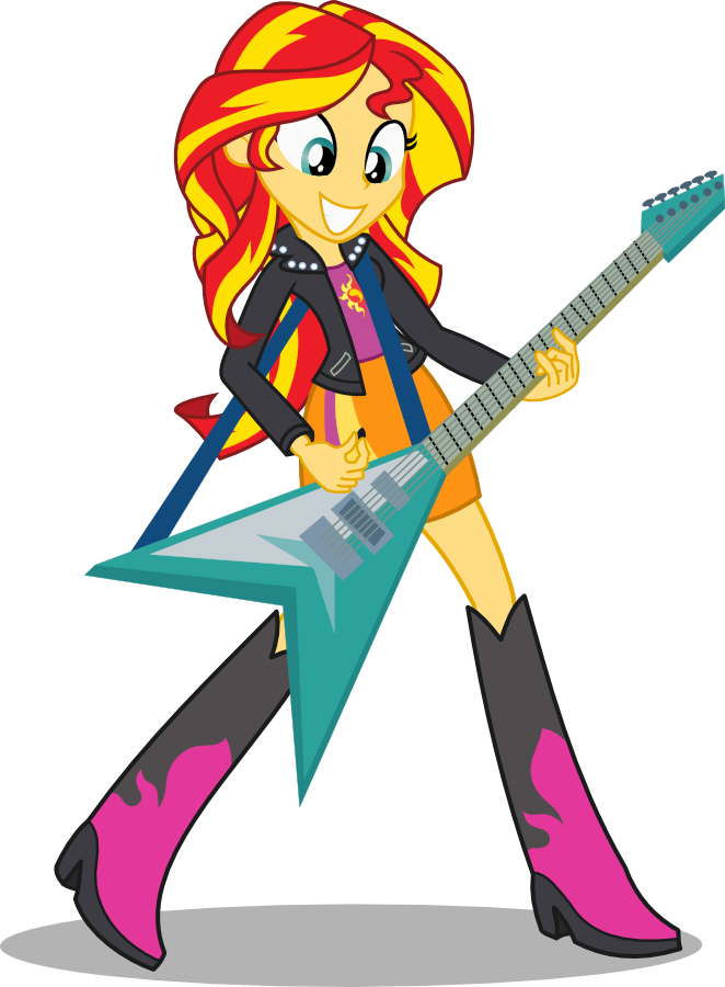 I Also Play Guitar By Seahawk270-d8nq801 - Mlp Eg Sunset Shimmer Guitar Clipart (662x900), Png Download