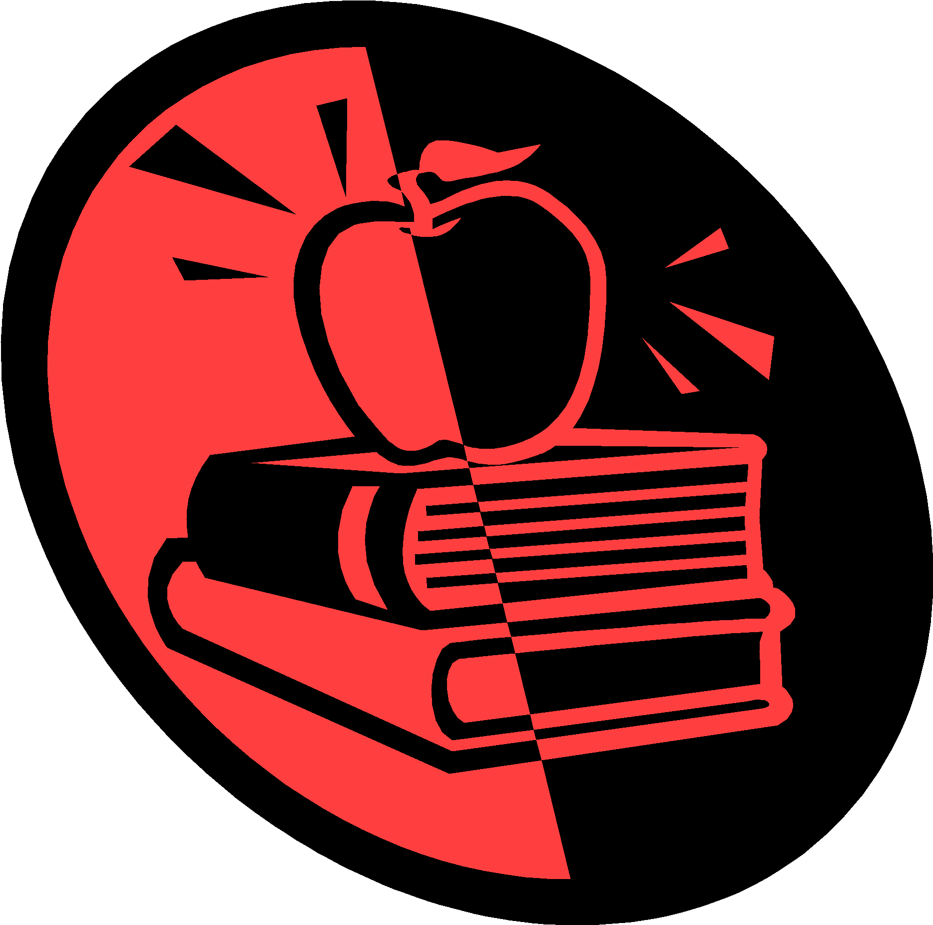 Family Was Finally Reunited In Des Moines, The Earhart - Clip Art Apple On A Book - Png Download (1990x1929), Png Download