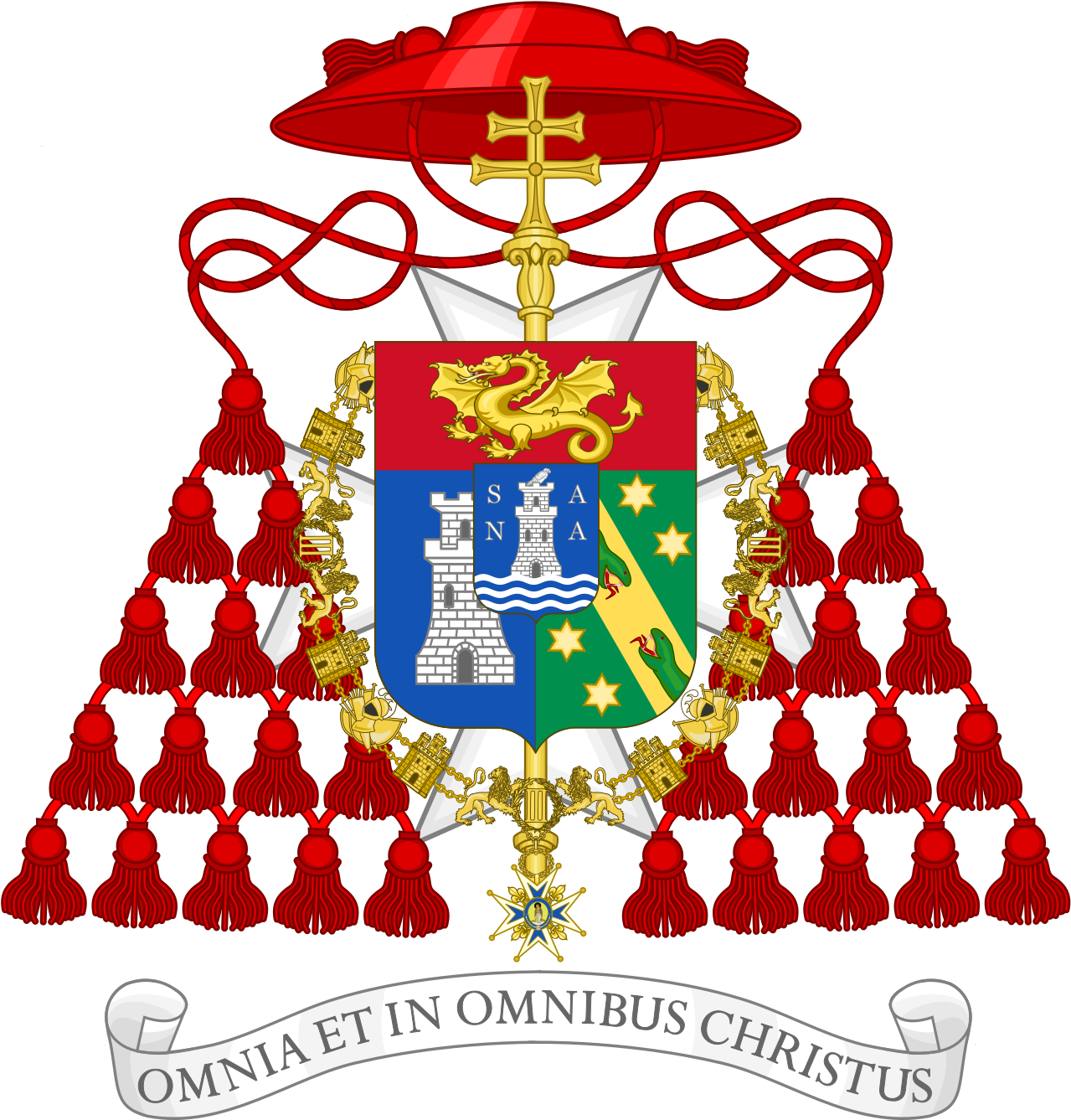 Coat Of Arms Of Cardinal Federico Tedeschini - Cardinal Bishop Coat Of Arms Clipart (1332x1387), Png Download