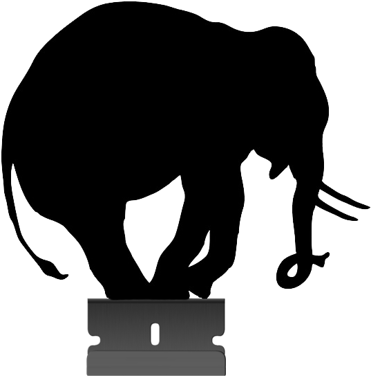 Balancing An Elephant On A Razor Blade Clipart (576x720), Png Download