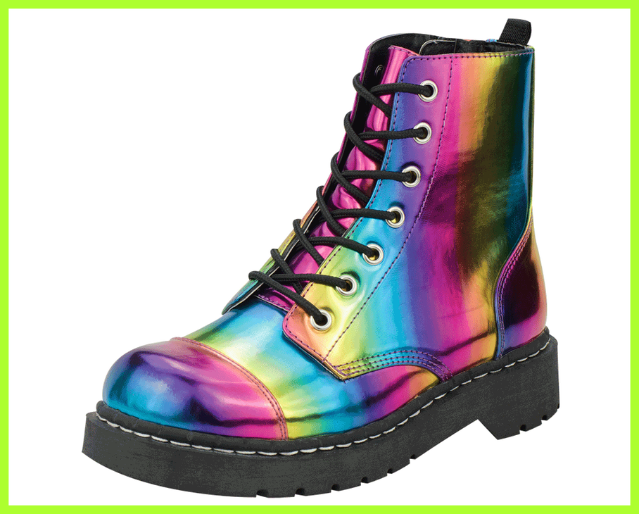 Amazing Yowza Rainbow Combat Boots U Shoes - Shoe Clipart (908x730), Png Download