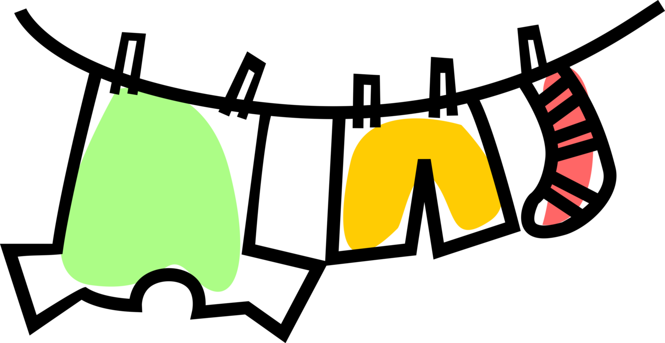 Laundry Drying On Image Clipart (1357x700), Png Download