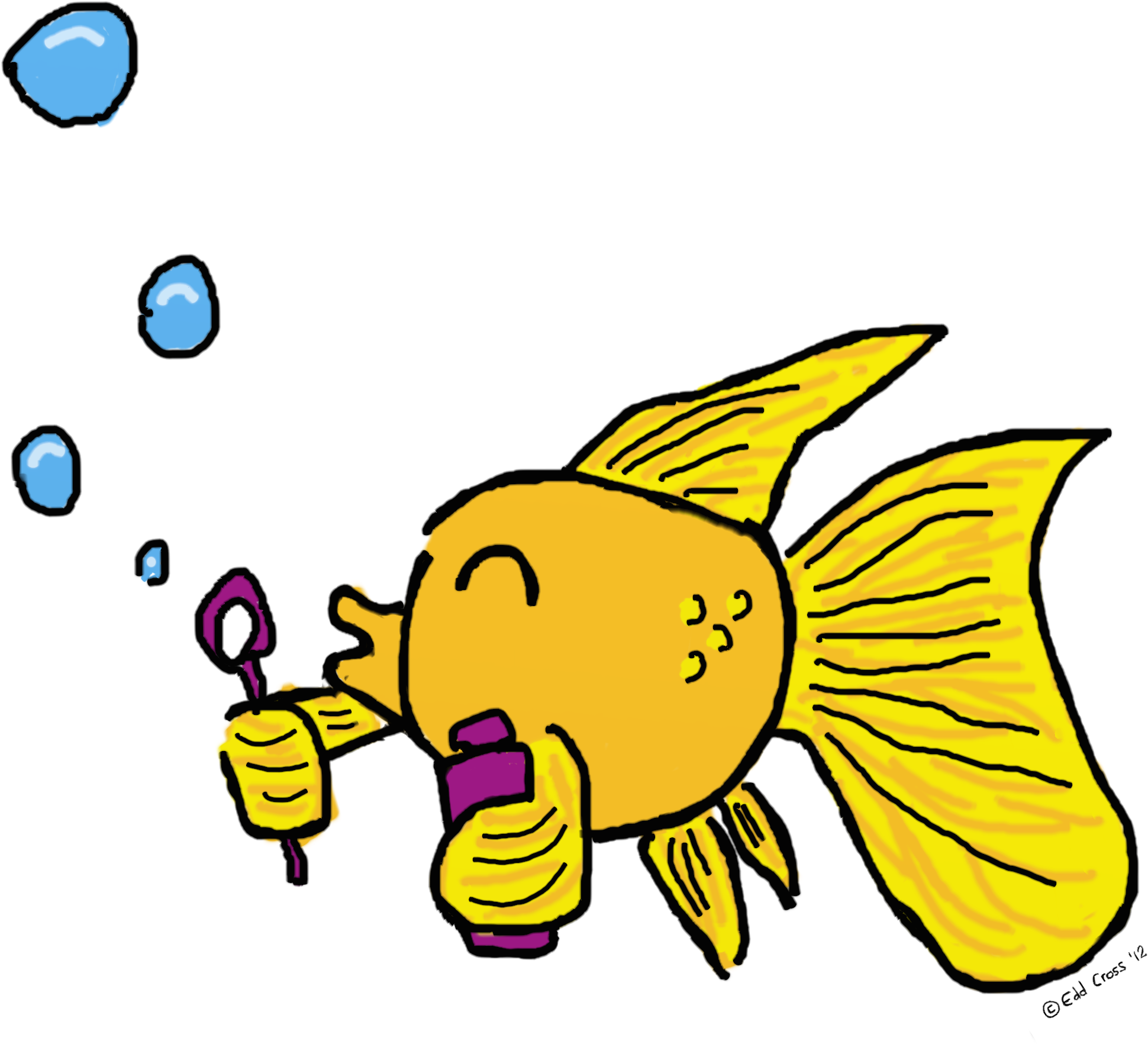 Fish Blowing Bubbles Illustration Clipart (2232x1929), Png Download