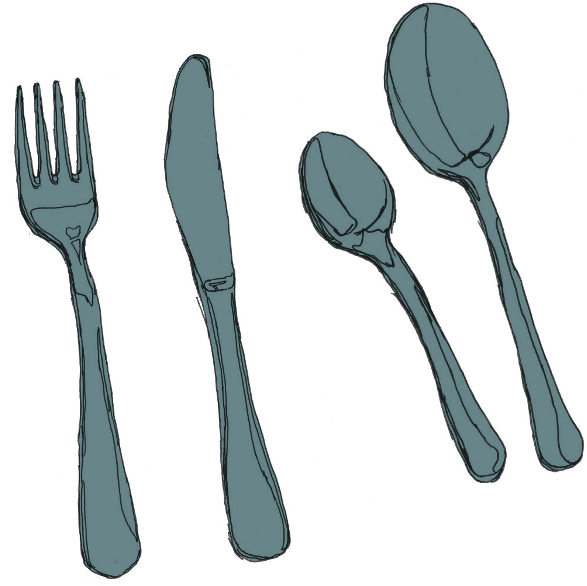 Drawn Spoon Dessert Spoon - Cutlery Clipart (600x599), Png Download