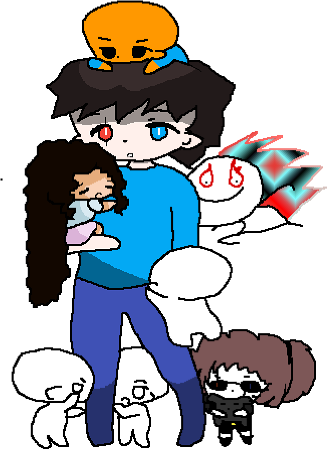 Oh No He Attackin' - Cartoon Clipart (1000x1000), Png Download