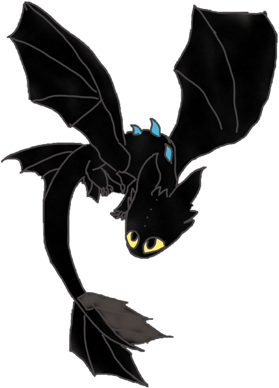 My Main Dragon Is A Black Night Wraith Named Ash - Drawing Clipart (2048x1536), Png Download