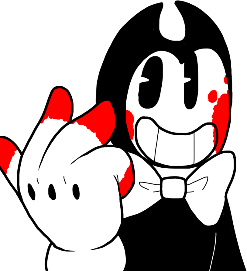 Clip Black And White Stock Bloody Hell Bendy By Hoodie - Bloody Bendy - Png Download (894x894), Png Download