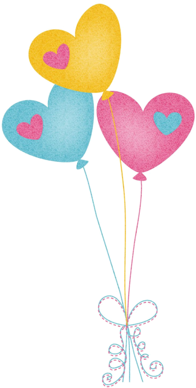 Heart Balloons, Happy Birthday Clip Art, Birthday Clips, - Png Download (412x800), Png Download