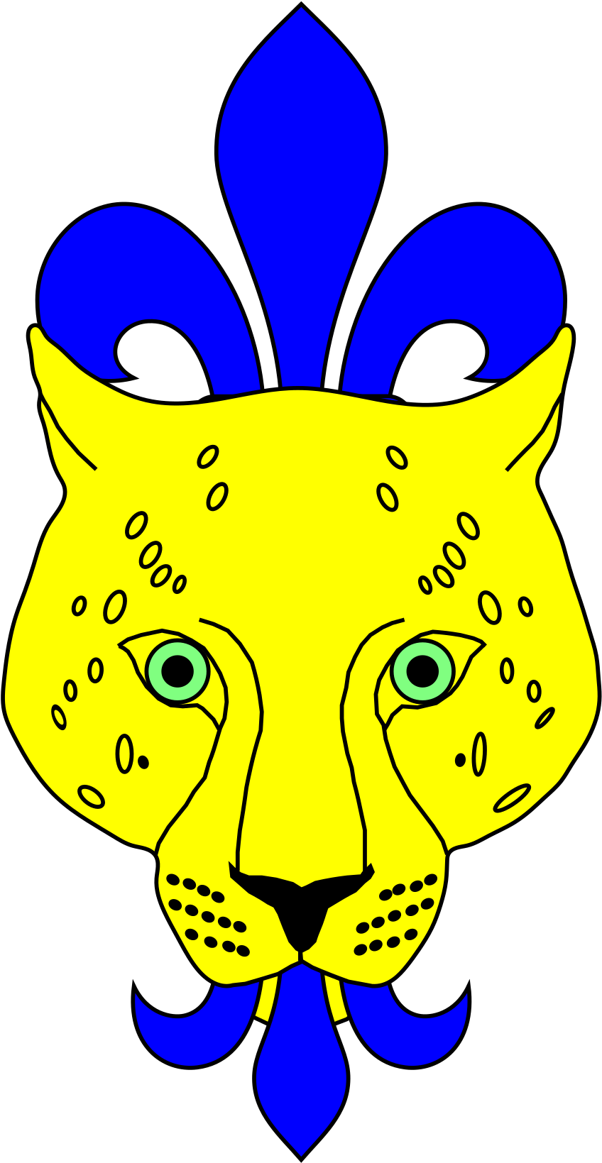 Leopard Jessant De Lys Clipart (1200x1697), Png Download