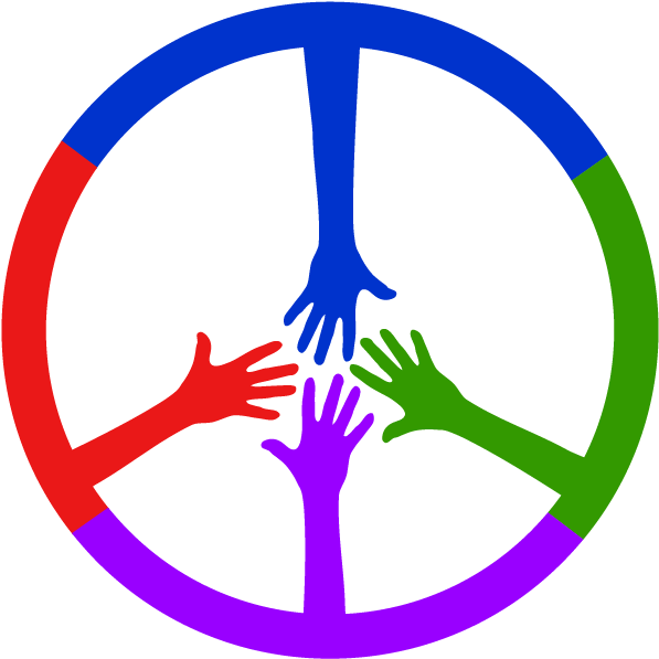 4 Colored Hands Coming Together To Form A Peace Sign - Osnabrück Wappen Clipart (792x612), Png Download