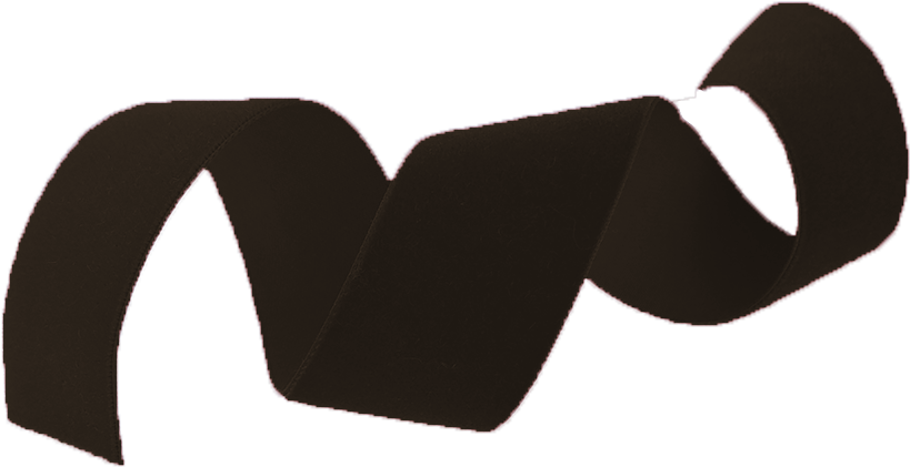 Black Thick Premium Velvet Ribbon 1 1/2 Inch Thick - Ribbon Clipart (1000x1000), Png Download