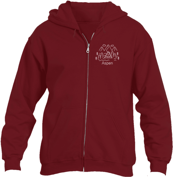 Drawn Zipper Design - Telluride, Colorado Tree Sunset Badge - Men's Full-zip Clipart (600x600), Png Download