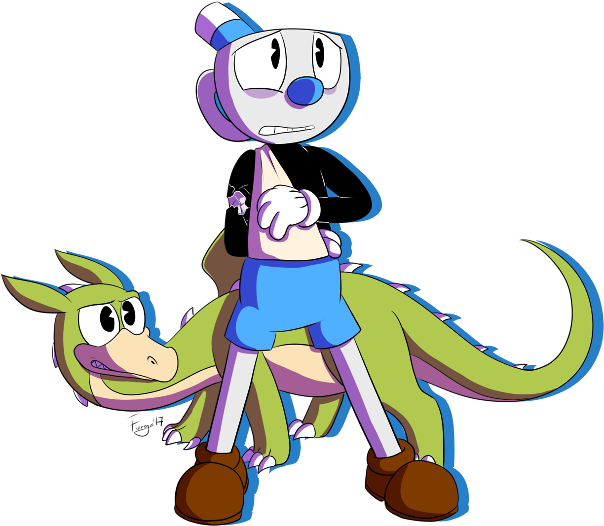 Furgemancs's Blog - Demon Cuphead Love Clipart (1280x1116), Png Download