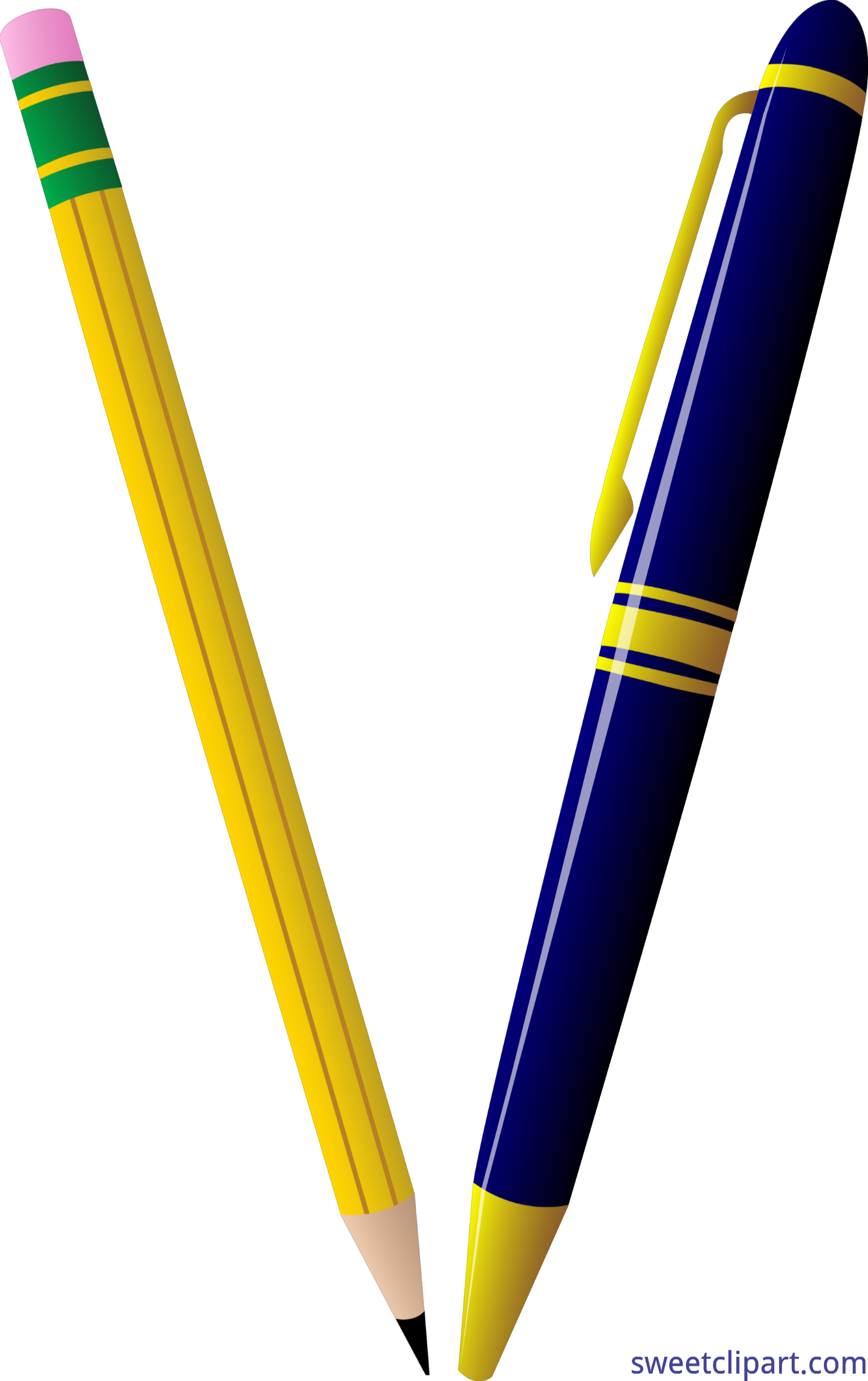 Pen Clipart Clip Art Marker Pencil Pen Clip Art Fountain - Pen And Pencil Clipart - Png Download (2515x4000), Png Download