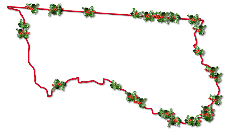 A Map Of Hamilton With A Red Outline, Inner Drop Shadow, - Christmas Clipart (768x444), Png Download