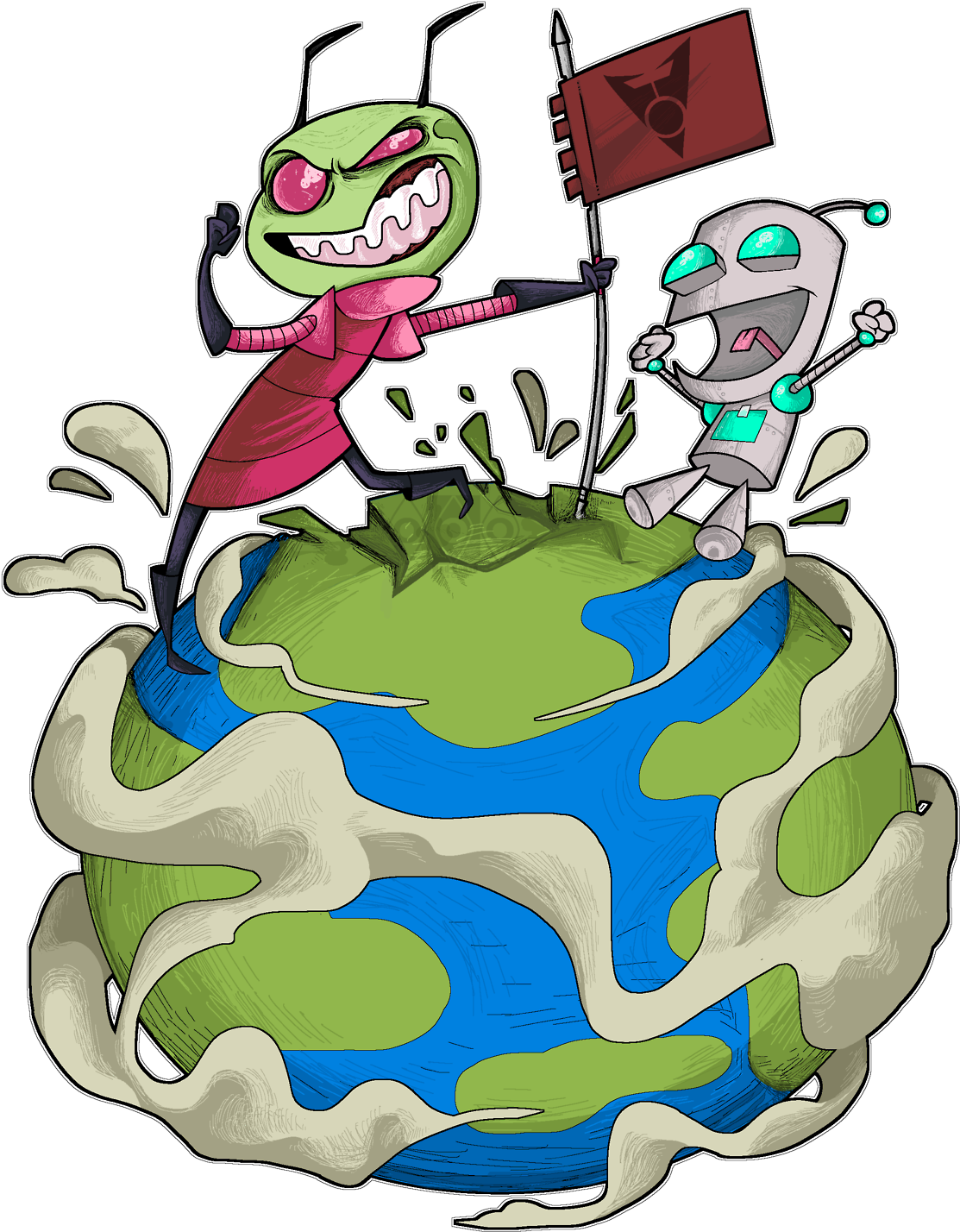 My Art Pixel Art Invader Zim Invader Zim Returns Zim Clipart (1280x1536), Png Download