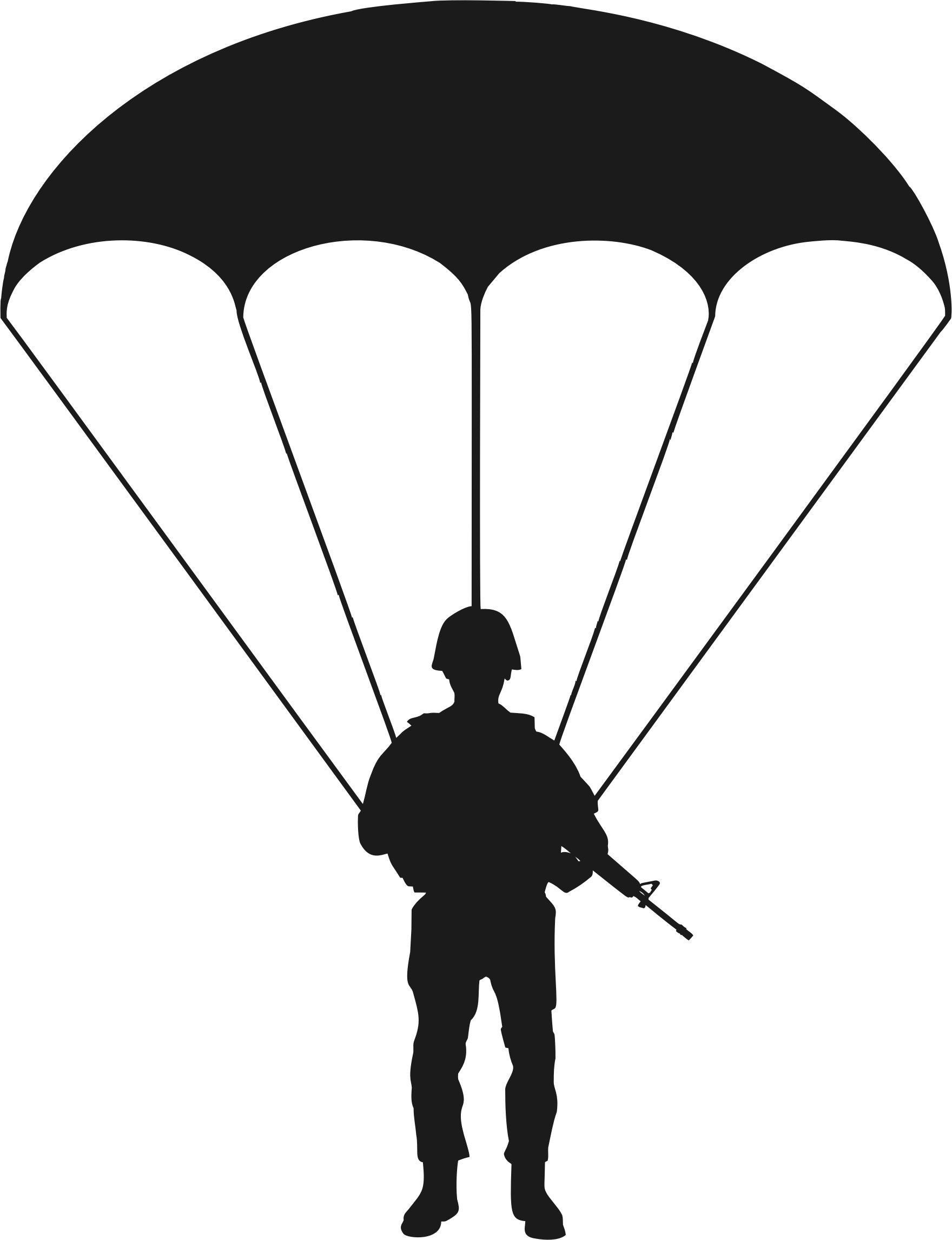 Clipart Paratrooper Silhouette Female Silhouette Clip - Png Download (1760x2292), Png Download