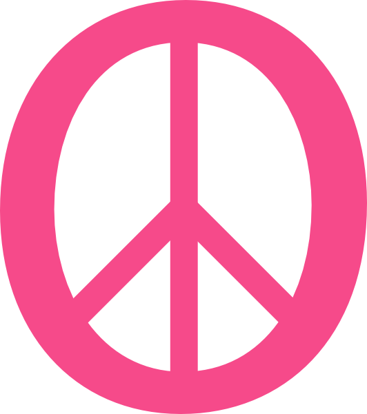 Peace Sign Svg - Pink Peace Sign Png Clipart (532x601), Png Download