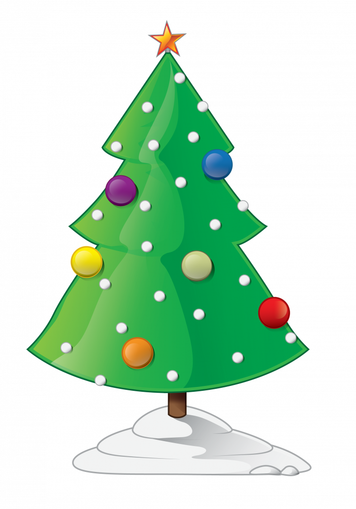 Medium Size Of Christmas Tree - Decorated Christmas Tree Animated Clipart (728x1042), Png Download