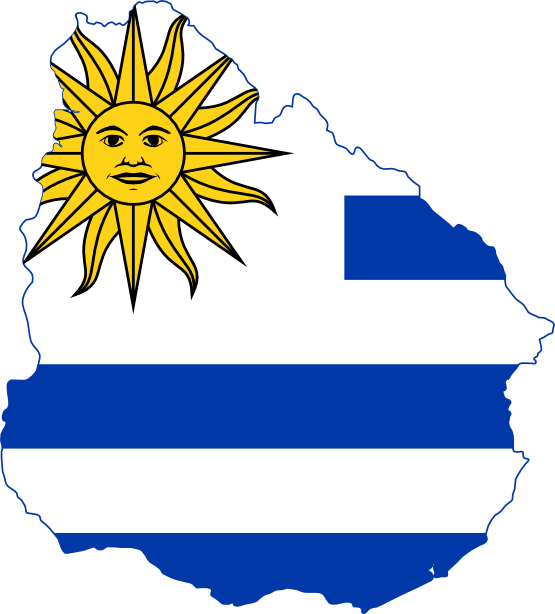 Uruguay Flag Map Clipart (555x614), Png Download