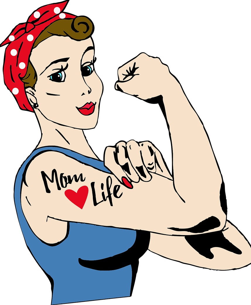 Hard Working Mom Cartoon Clipart (857x1043), Png Download