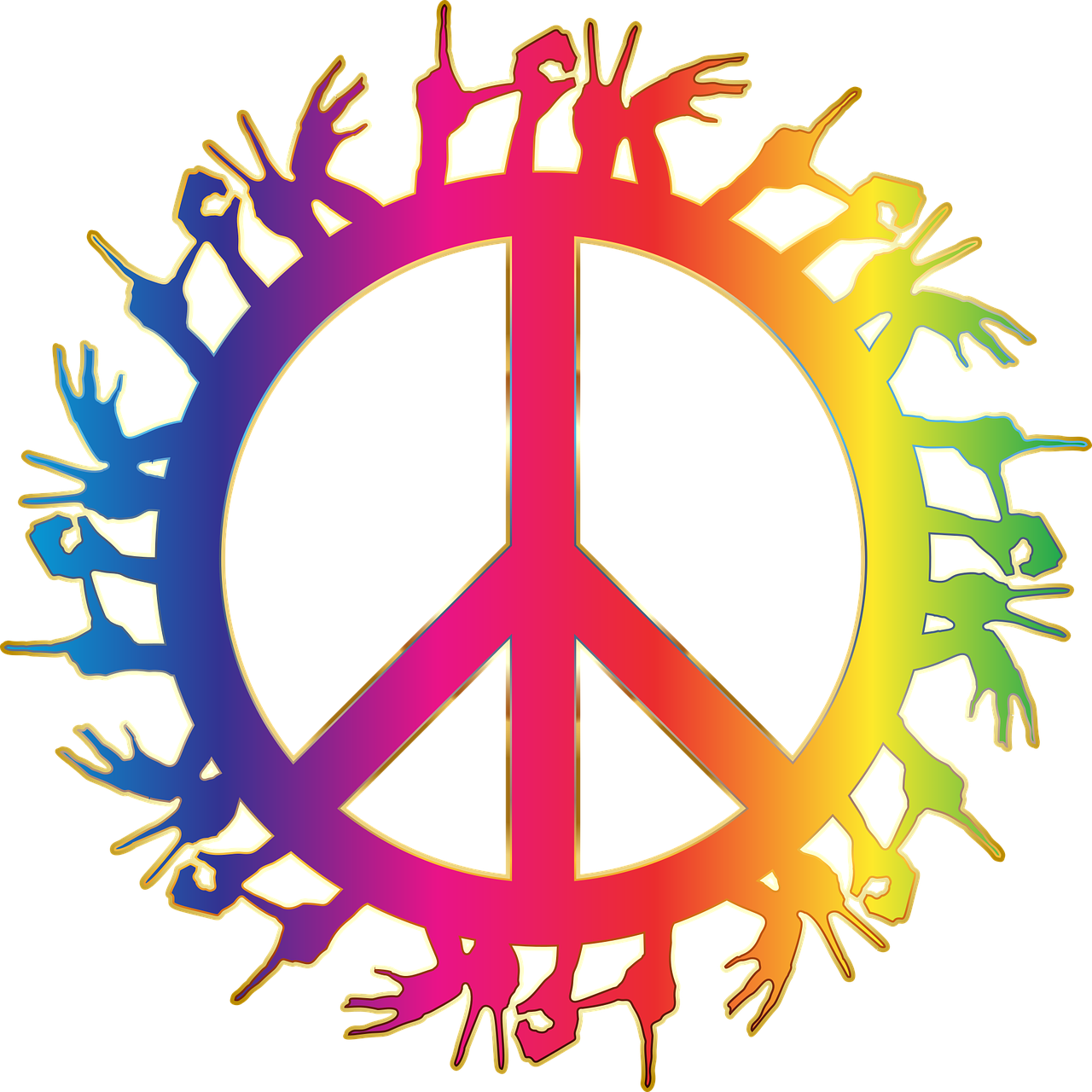 “eat” “milk” “mom” & “dad” Are Great Starter Signs - Peace And Love Transparent Clipart (1280x1280), Png Download
