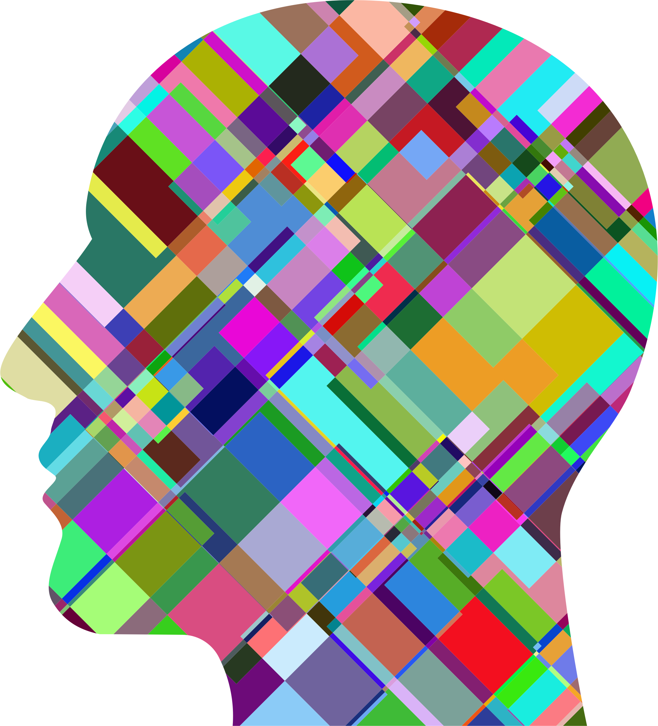 Patchwork Man Head Clipart (2122x2340), Png Download