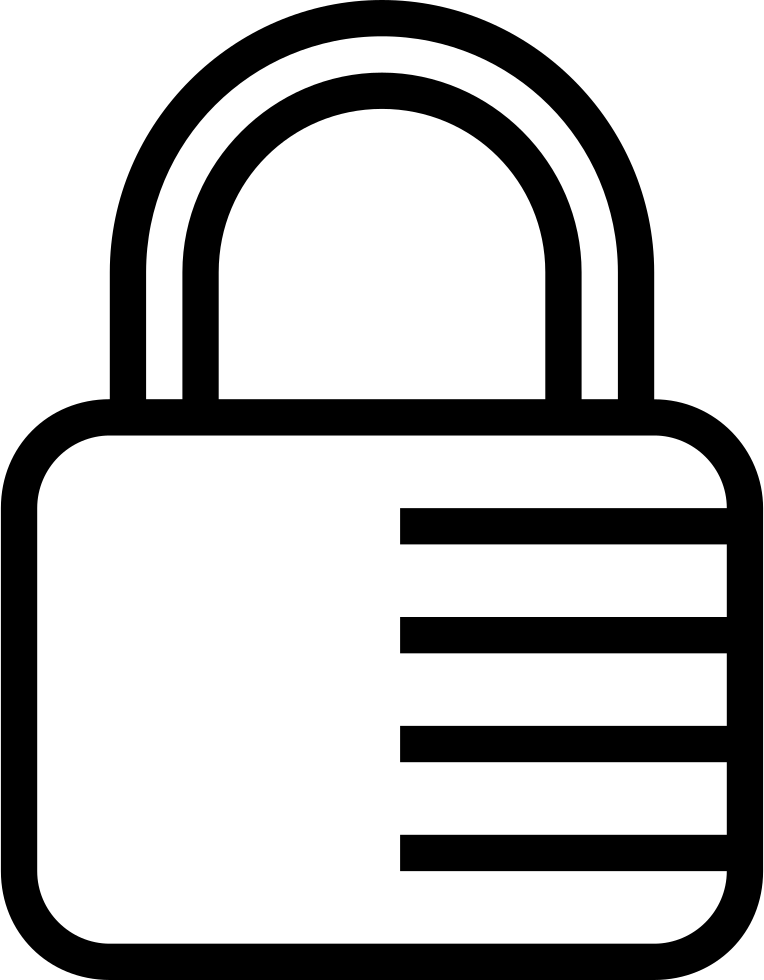 Locked Combination Padlock Stroke Comments - Candado Contorno Png Clipart (764x980), Png Download