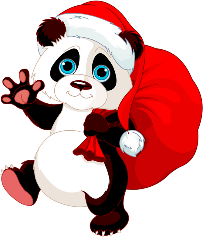 Christine Staniforth ♛༻ Gift Vector, Christmas Panda, Clipart (800x800), Png Download