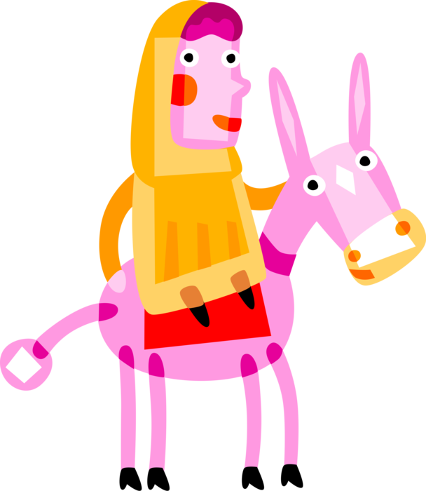 Vector Illustration Of Virgin Mary, Mother Of Jesus - Graphics Clipart (608x700), Png Download