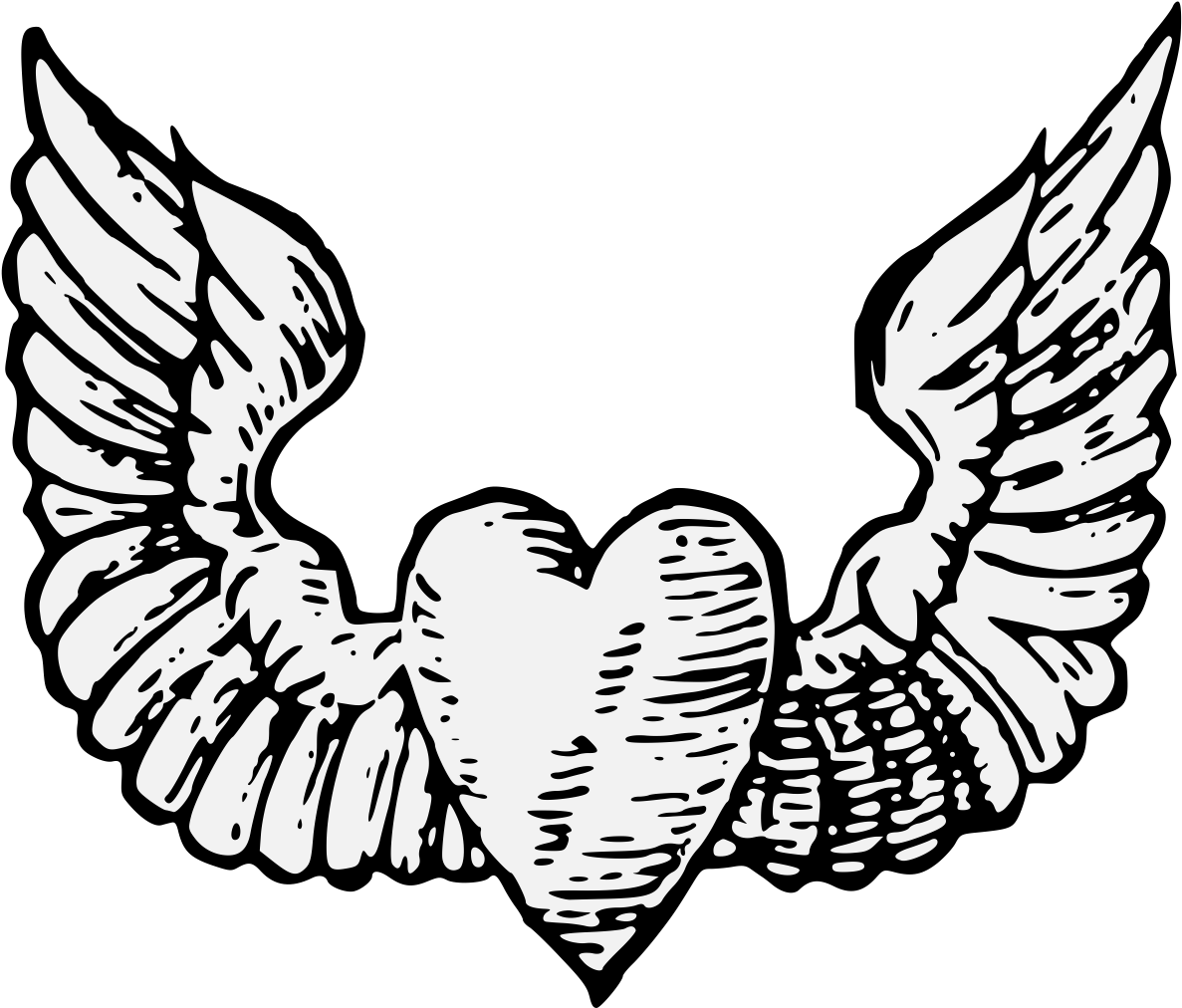 Winged Heart - ภาพ วาด หัวใจ ติด ปีก Clipart (1218x1049), Png Download