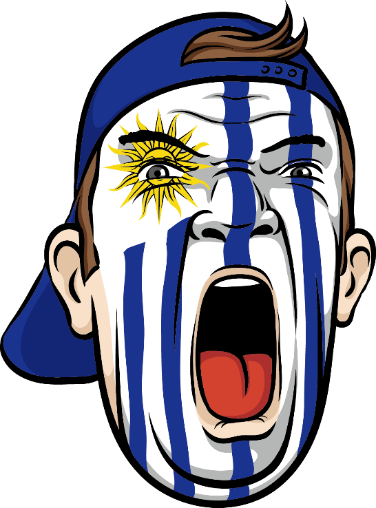 Report Abuse - Best Gift - Football Fan Head Uruguay National Flag Clipart (546x738), Png Download