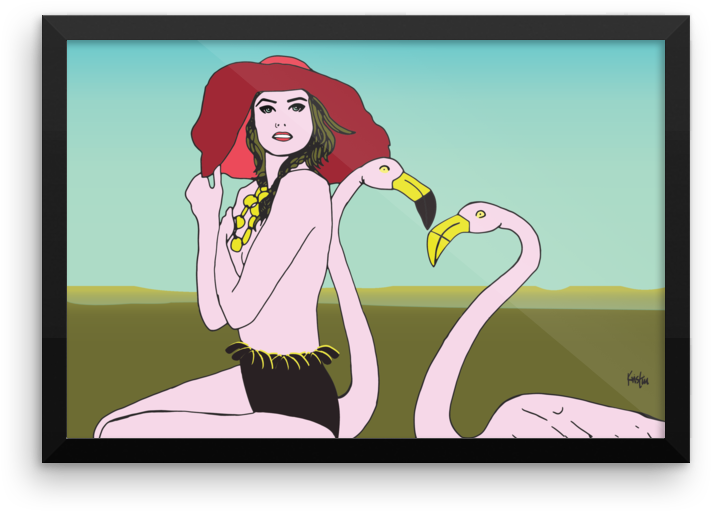 Framed Art Print - Cartoon Clipart (1000x1000), Png Download