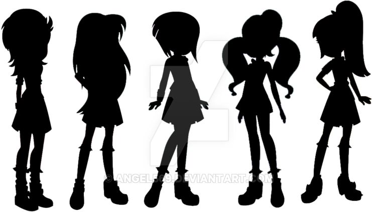 Crystal Prep Girls Silhouette By Angel569 - Silhouette Clipart (800x483), Png Download