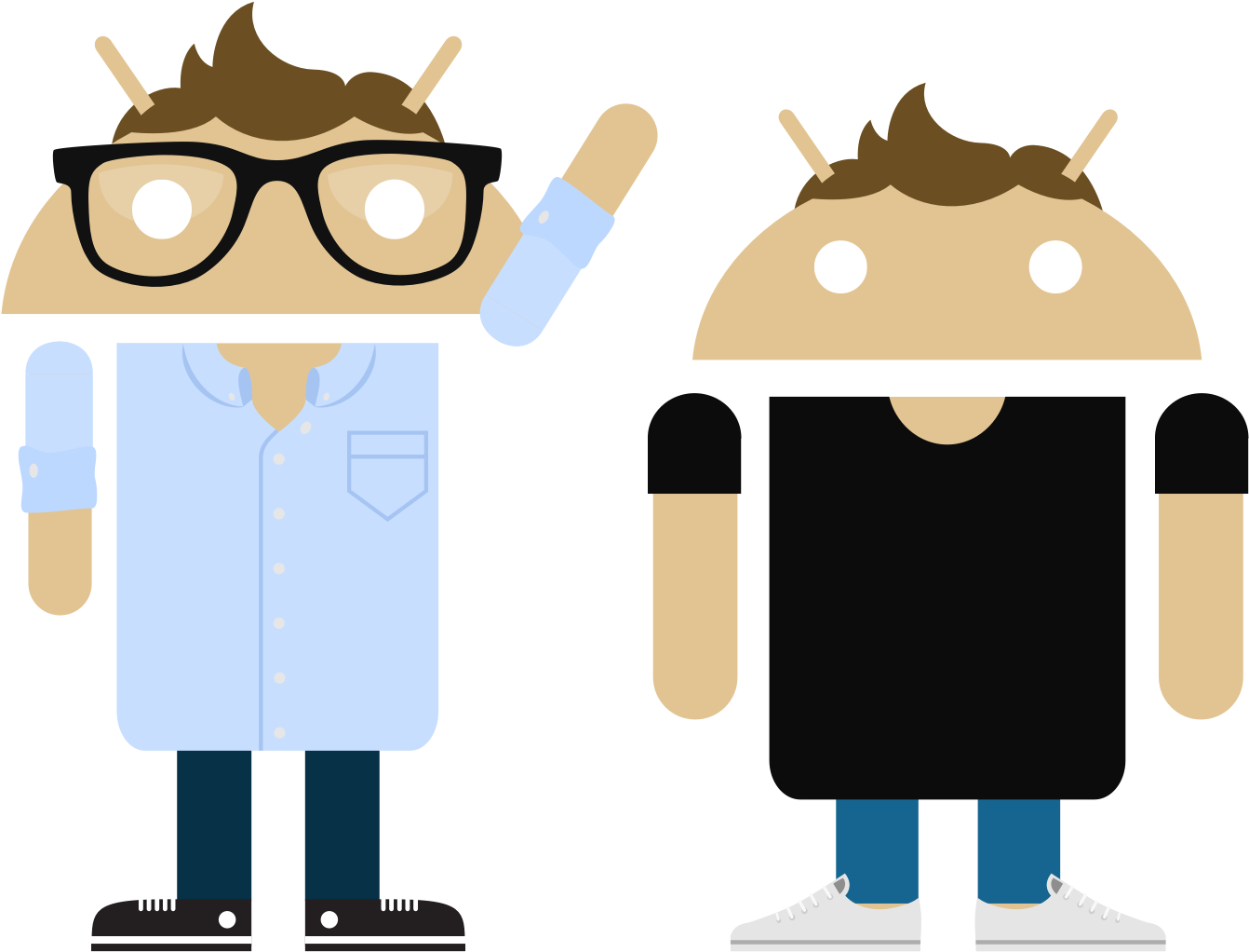 Matt And John - Androidify Clipart (1600x1100), Png Download
