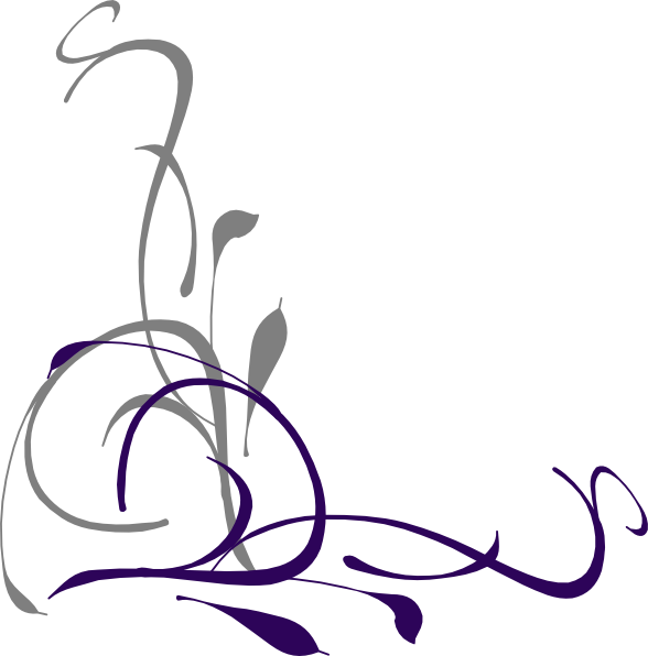 Purple And Gray Swirls Clipart (588x596), Png Download