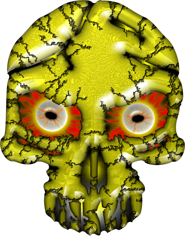 Pc54 Yellow Cracks - Skull Clipart (623x794), Png Download