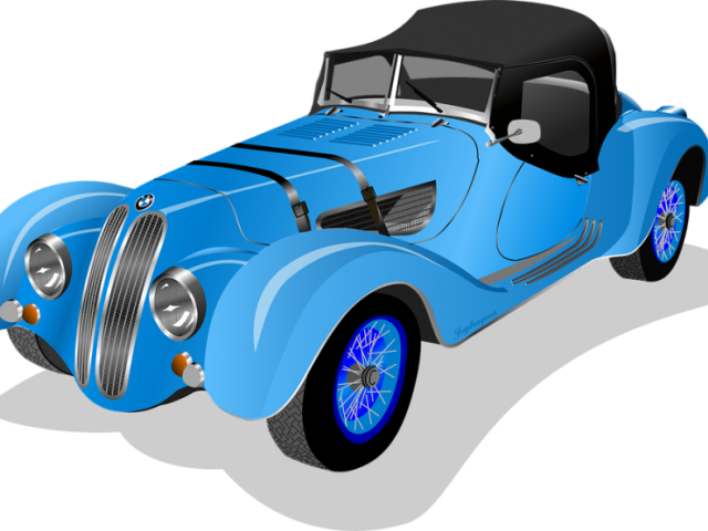 Ferrari Clipart Docto - Blue Vintage Car Clipart - Png Download (640x480), Png Download