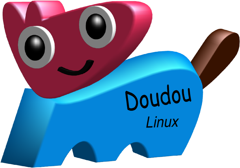 Geek Doudou Linux Doudoulinux Black White Line Art - Cartoon Clipart (999x706), Png Download